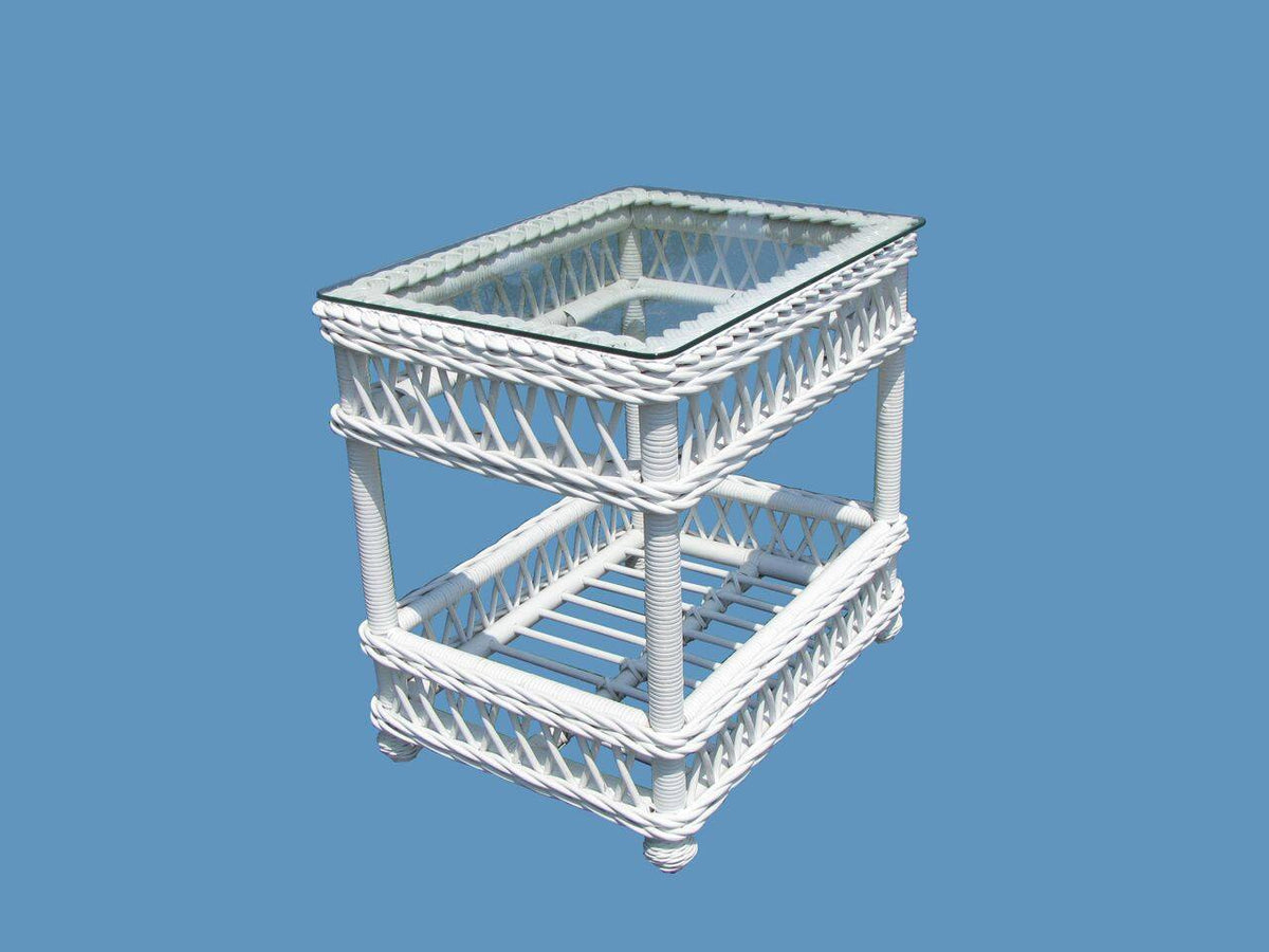 Spice Islands Spice Islands Bar Harbor End Table White End Table - Rattan Imports