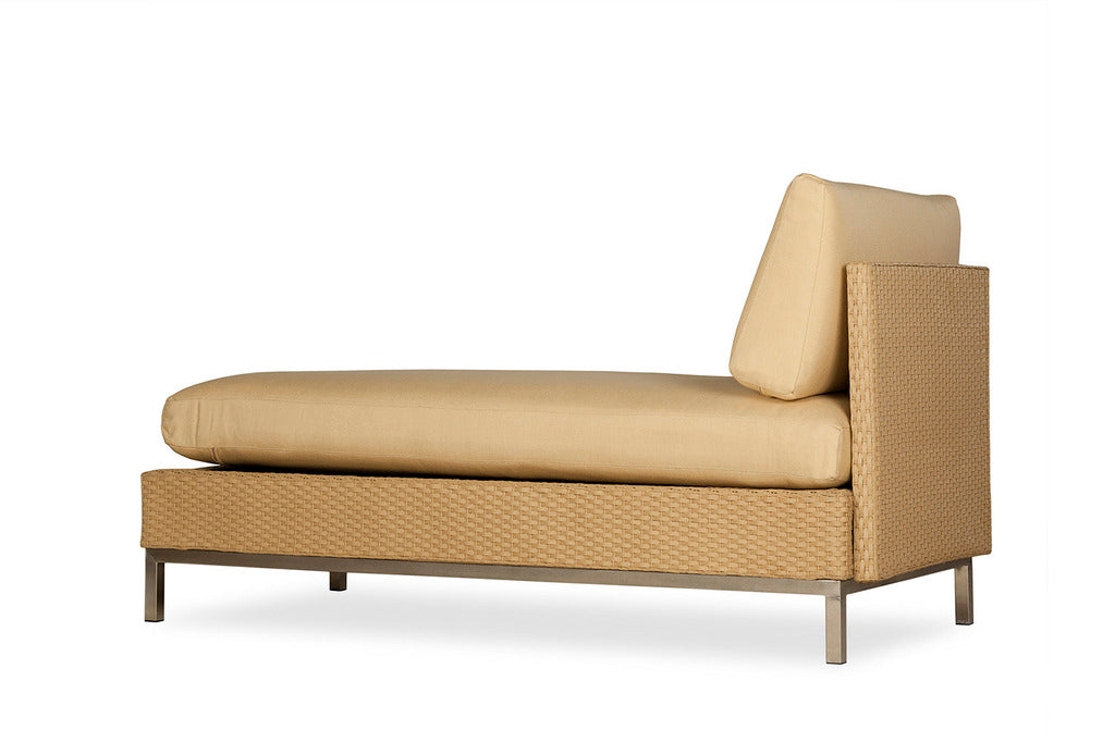 Lloyd Flanders Lloyd Flanders Elements Armless Chaise With Loom Arms & Back & Back Chaise - Rattan Imports