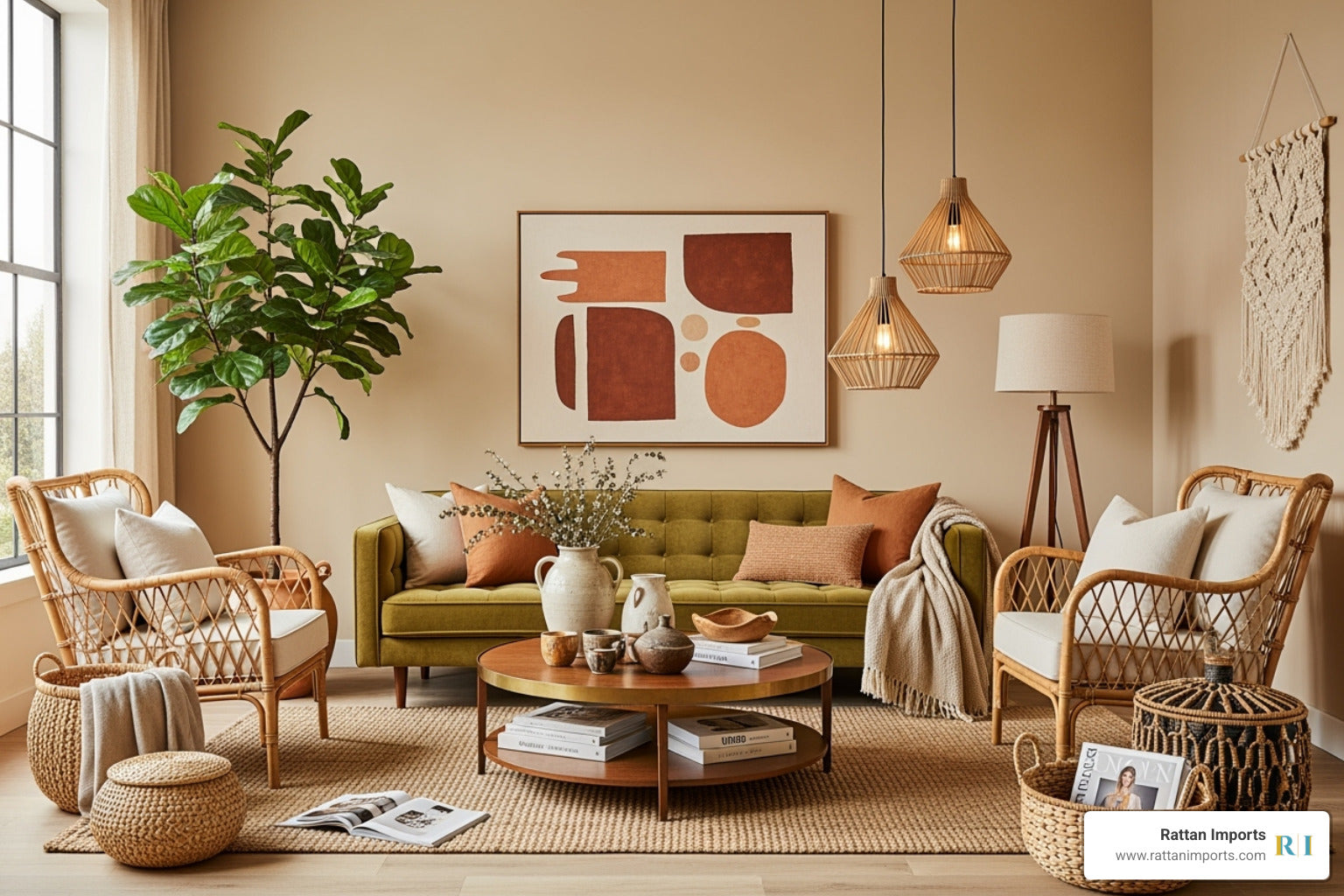 Mid-Century Modern Meets Rattan: A Match Made in Design Heaven