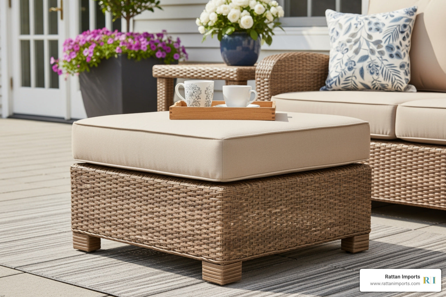 Discover the Grand Traverse Large Ottoman by Lloyd Flanders