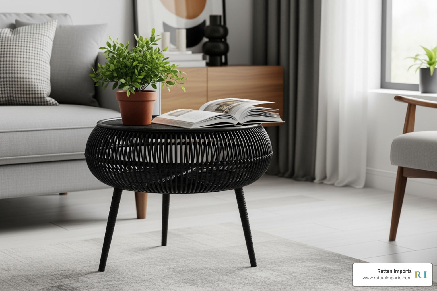Find Your Perfect Black Rattan Side Table