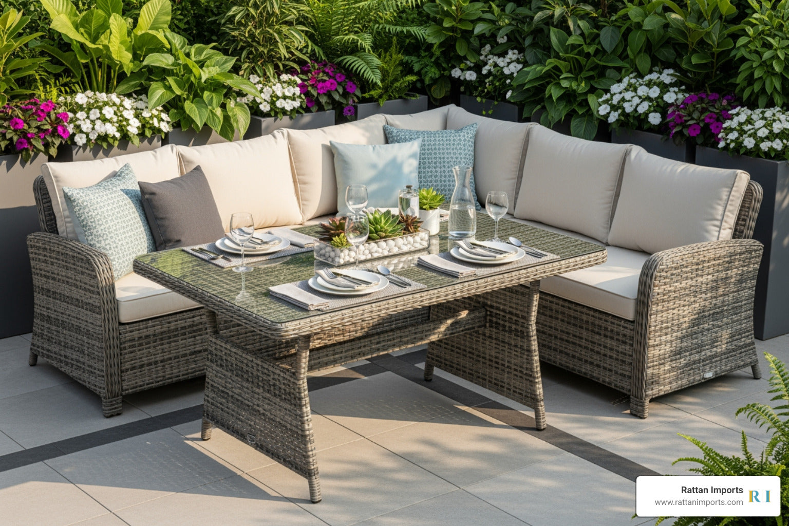 Beyond Basic: Exploring Grey Rattan Corner & Rectangular Dining Sets