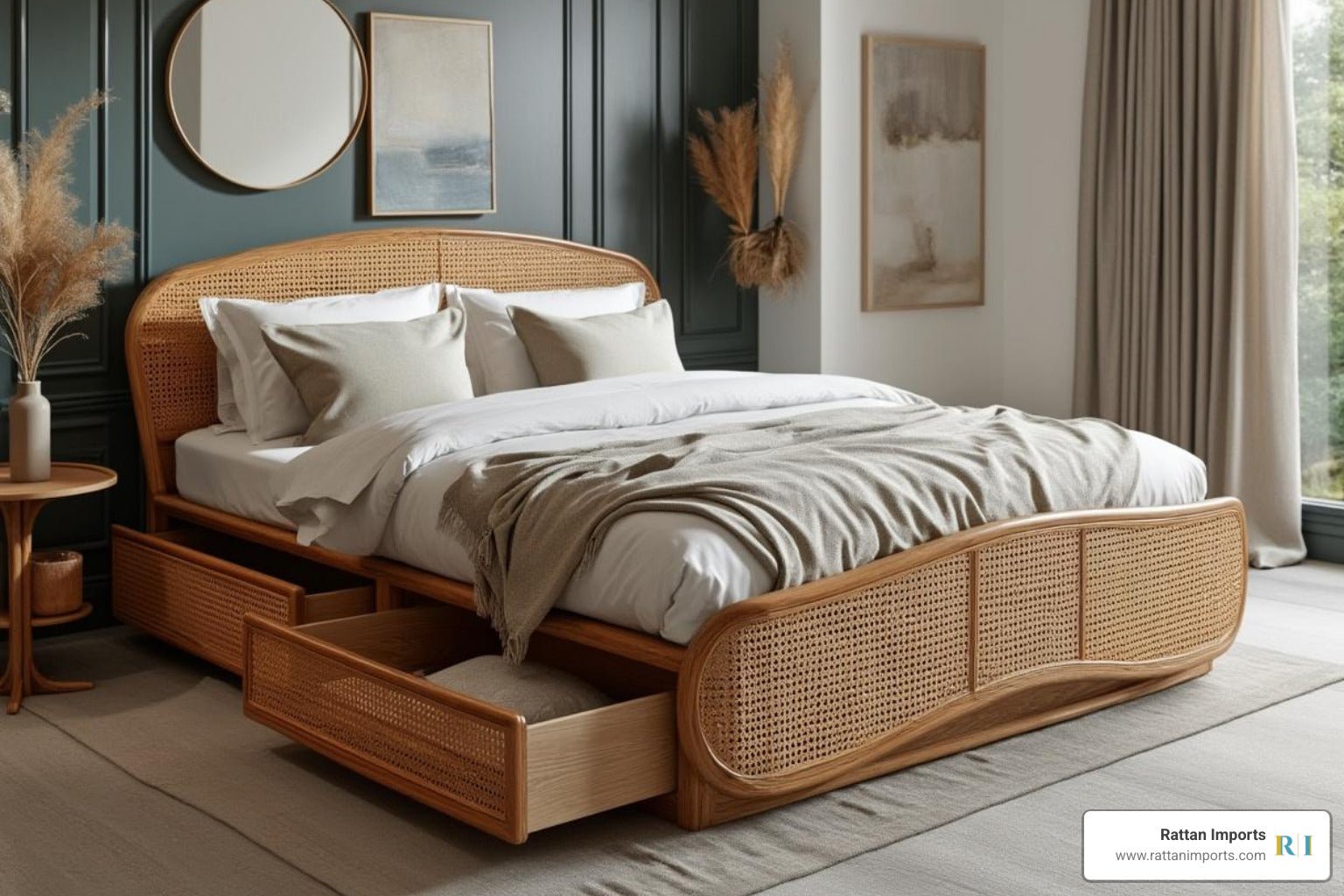 Stylish Cane Beds That Secretly Stash Your Stuff
