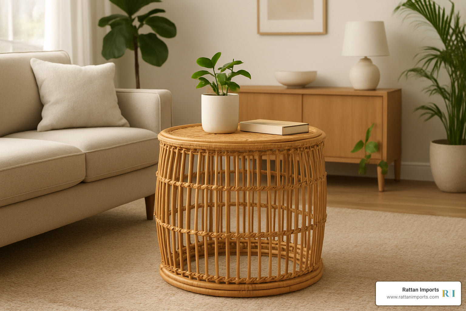 Rattan Drum Side Tables: Elevate Your Space with Style