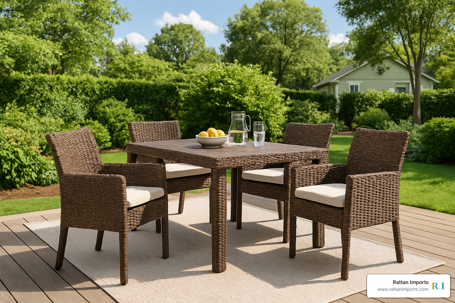 Al Fresco Fabulousness with Outdoor Wicker Dining Table and Chairs