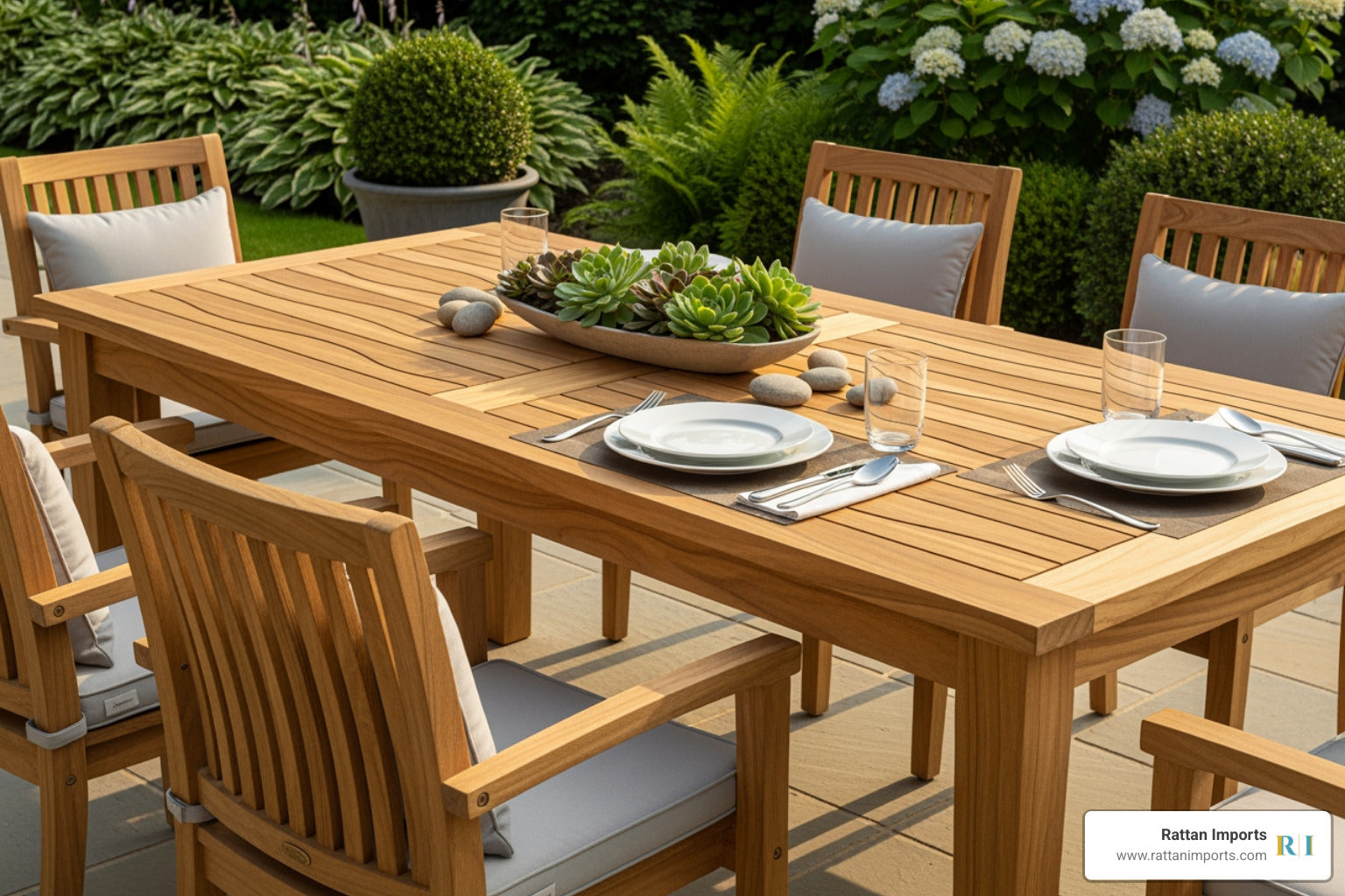 Signature Styles: Lloyd Flanders Teak and Grand Traverse Dining Tables