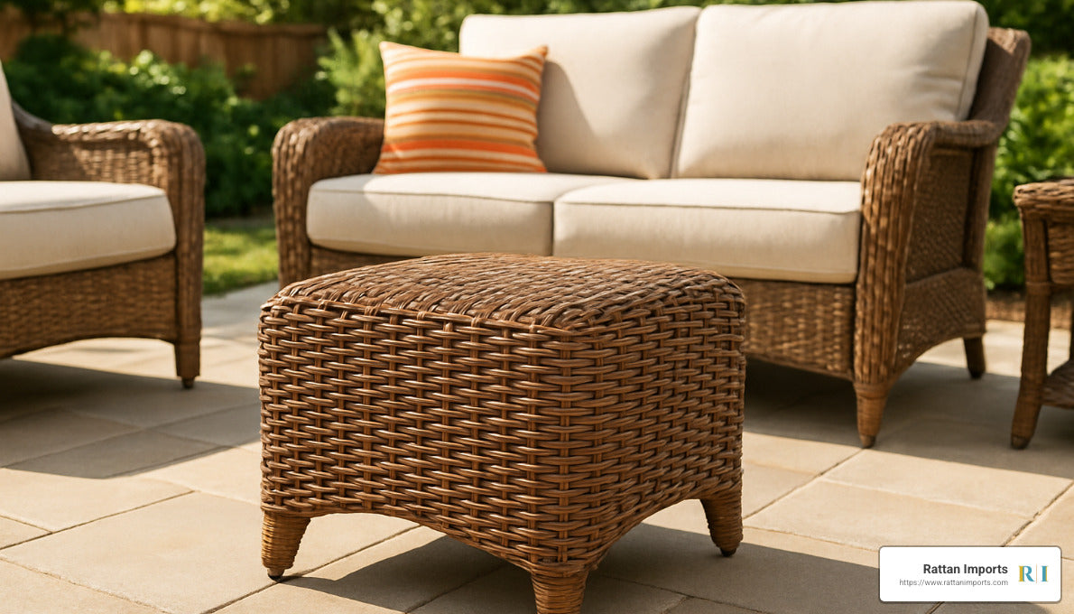 Foot Stools That Wow: Resin Wicker Edition