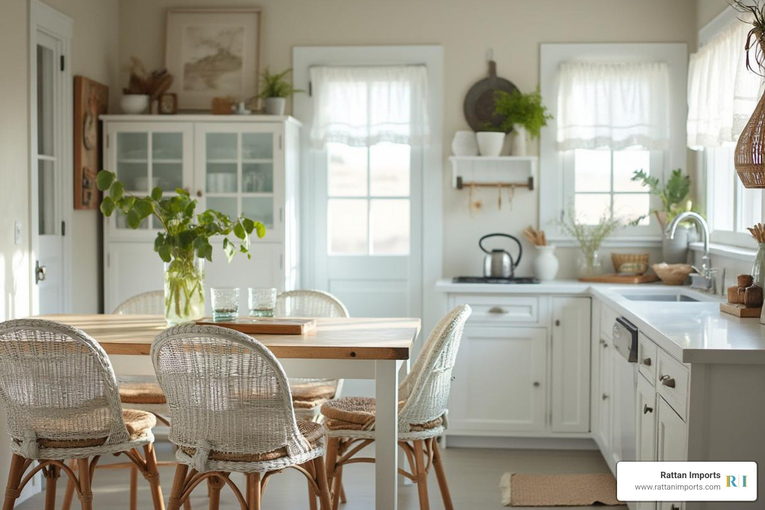 White Wicker Kitchen Chairs That Weave Comfort and Style