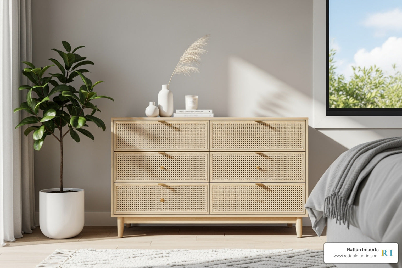 The Best Rattan & Cane Dressers for a Chic Bedroom