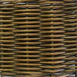 Close-up of coffee finish rattan weave on the Bar Harbor Sofa