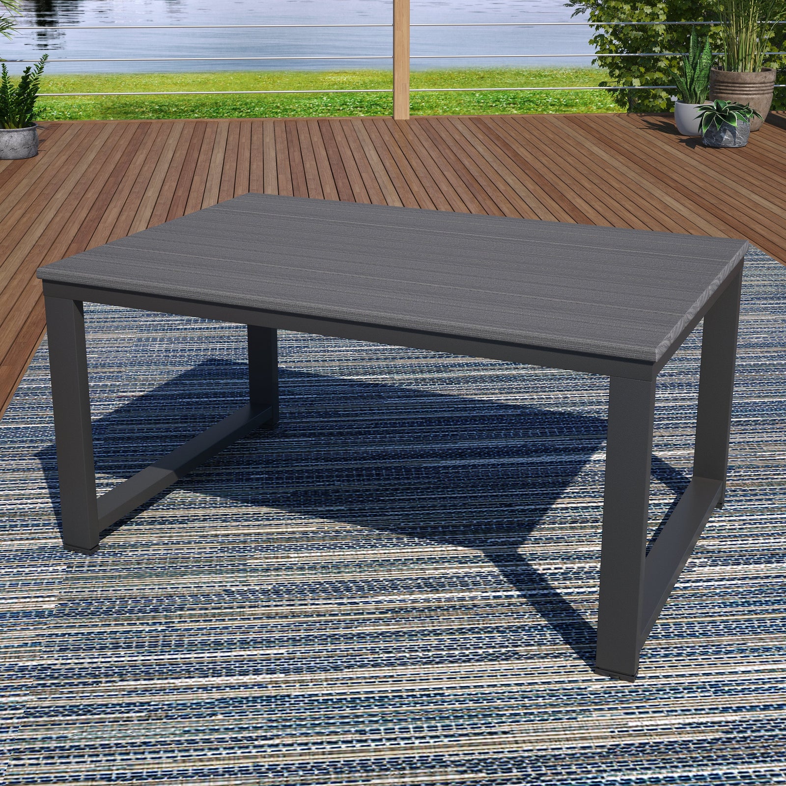 Forever Patio Coffee Table Forever Patio Hanover 6400 Dark Gray Coffee Table FP-HAN-CT-REC-DG