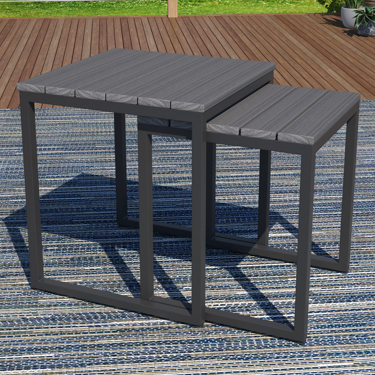 Forever Patio End Table Forever Patio Hanover 6400 Dark Gray End Table FP-HAN-SCT-DG