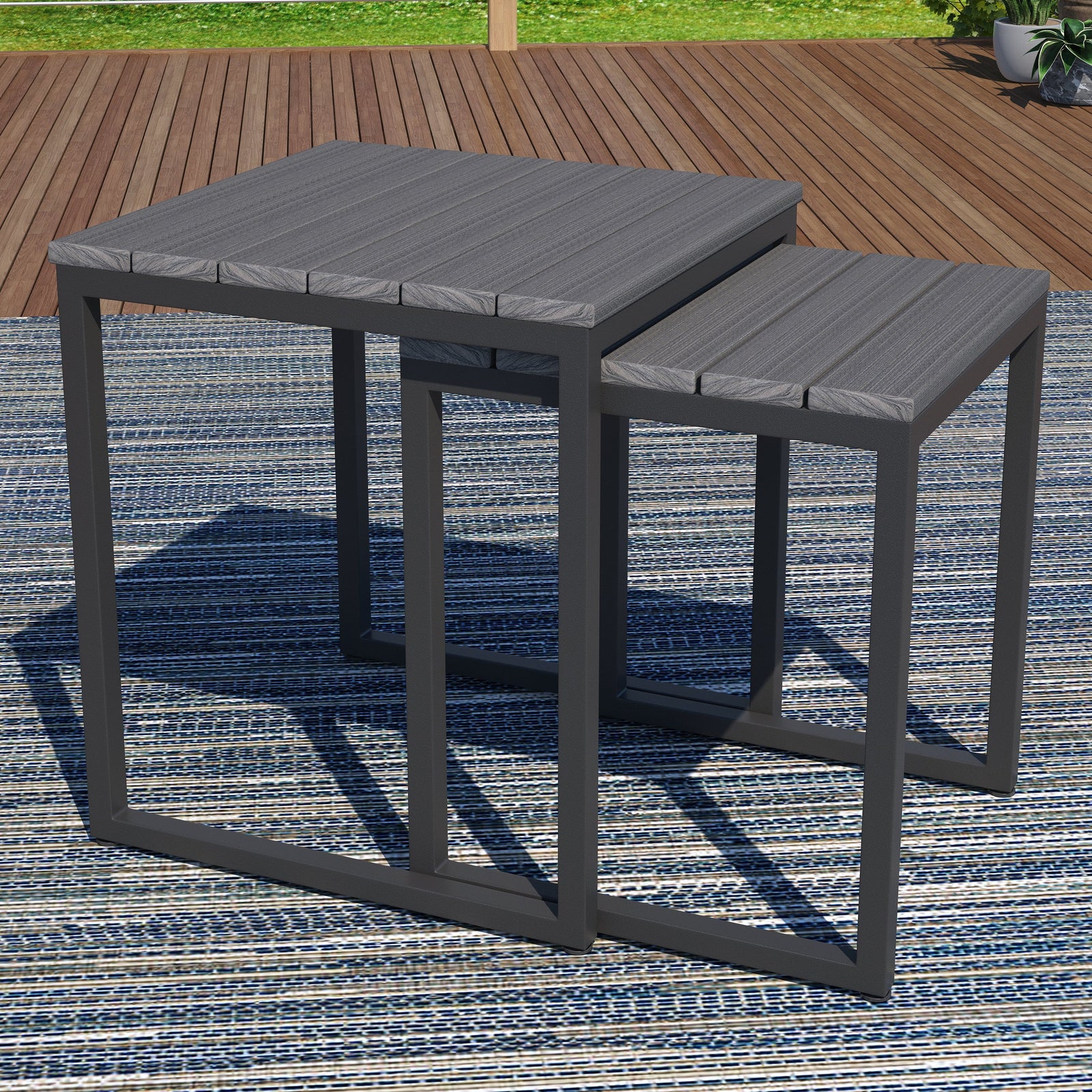 Forever Patio End Table Forever Patio Hanover 6400 Dark Gray End Table FP-HAN-SCT-DG