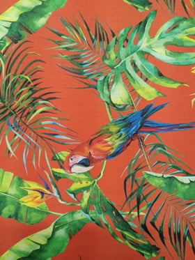 Macaw Fire Spice Islands fabric swatch