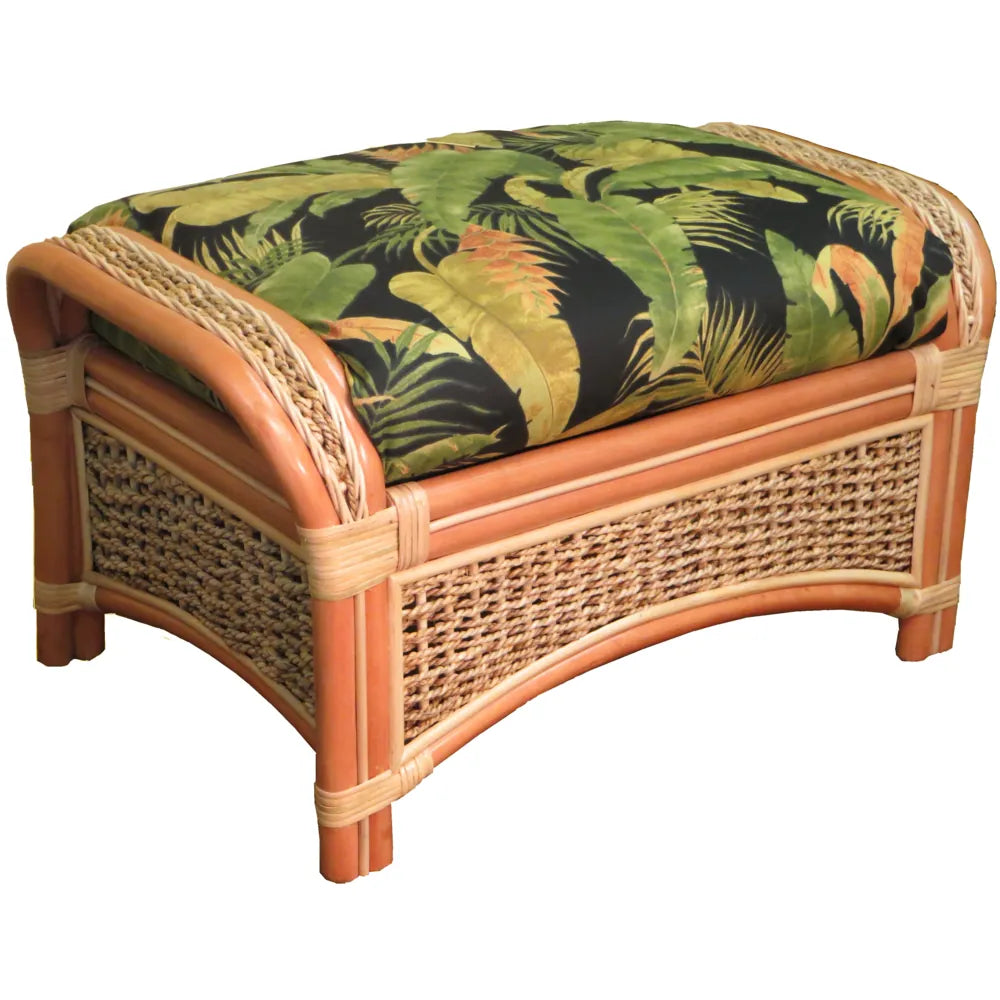 Spice Island ottoman in Natural with a Lucian Flint cushion
