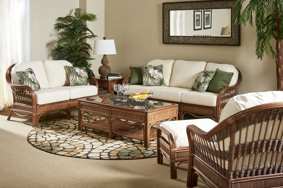 South Sea Rattan Bermuda 6 Piece Seating Set in Pecan
