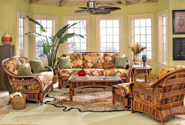 Spice Islands Congo in Mocha 6 Piece Wicker Conversation Set