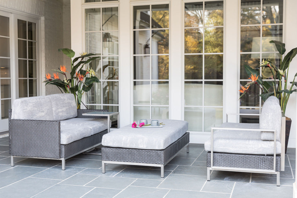 Lloyd Flanders Lloyd Flanders Elements Settee With Loom Arms &amp; Back &amp; Back Settee - Rattan Imports
