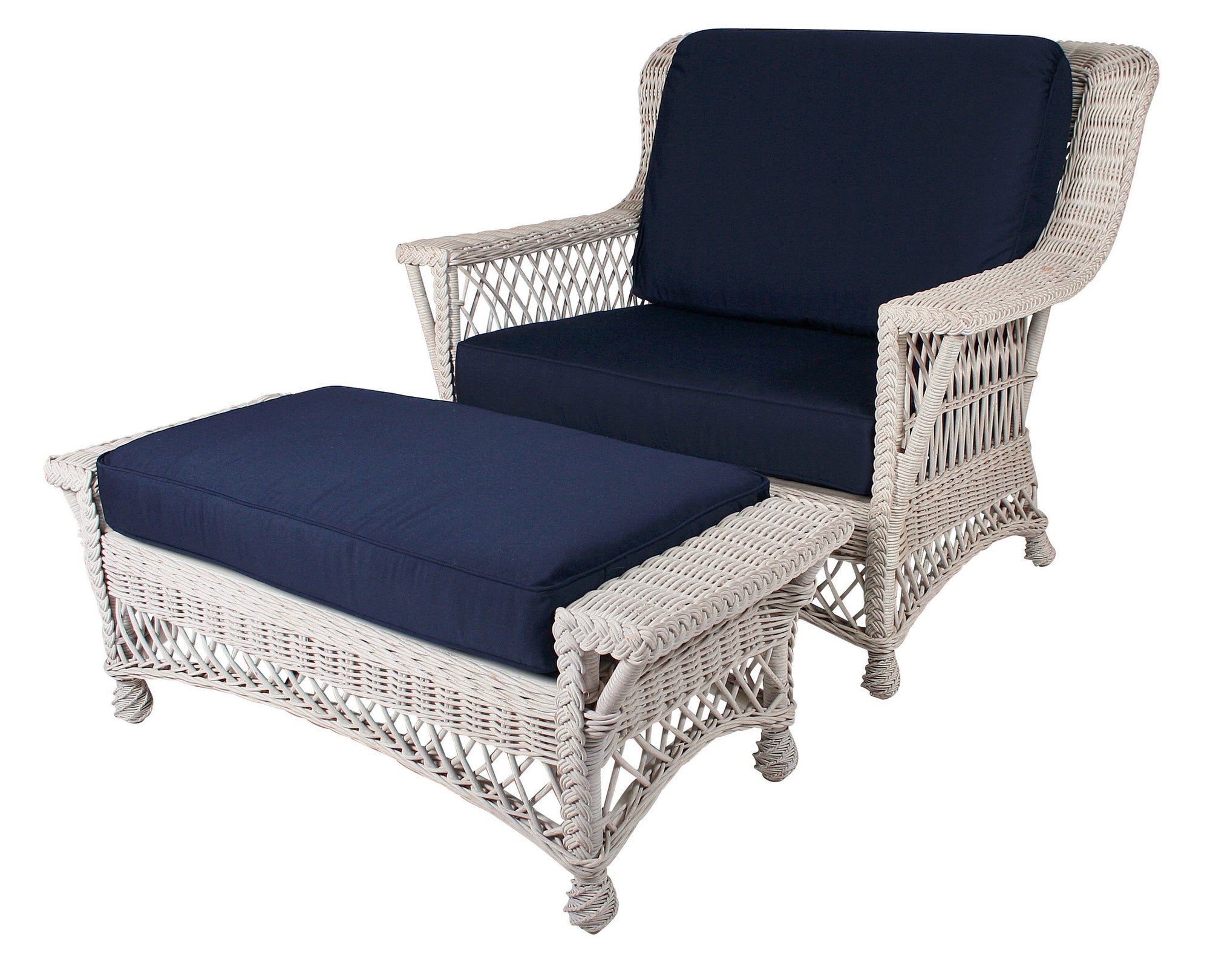 Designer Wicker & Rattan By Tribor Rockport Ottoman and a Half by Designer Wicker from Tribor Ottoman - Rattan Imports