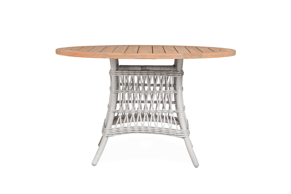 Lloyd Flanders Mackinac 48&quot; Round Teak Top Umbrella Dining Table