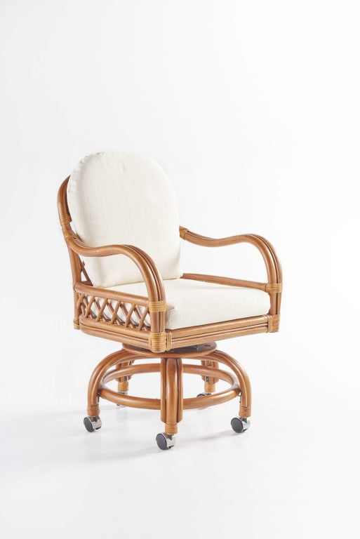 South Sea Rattan Antigua Swivel Tilt Caster Dining Chair