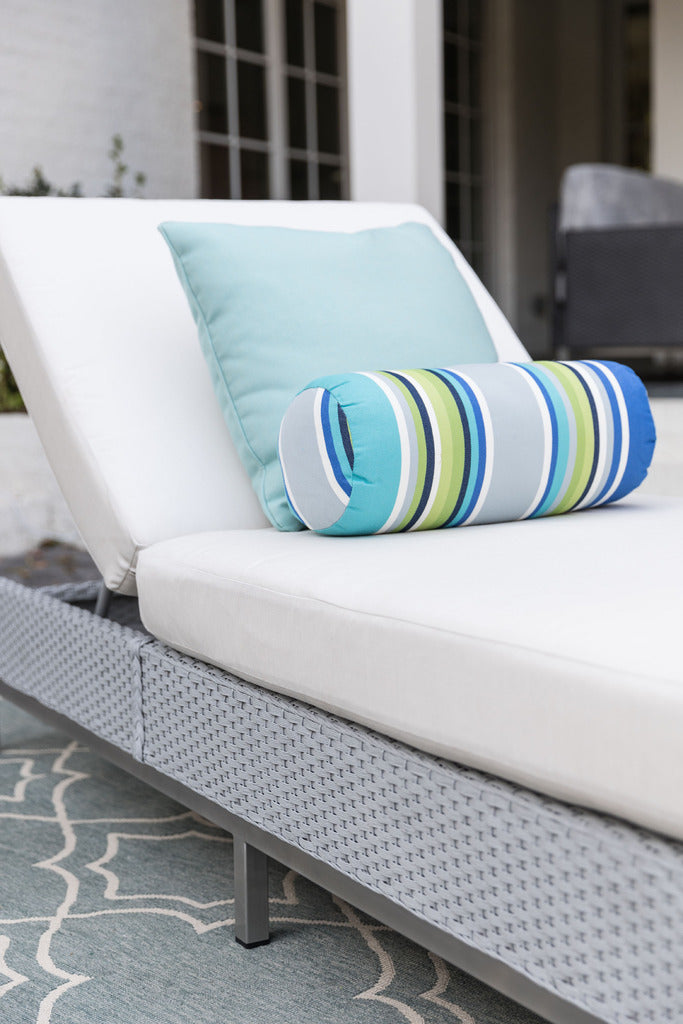Lloyd Flanders Lloyd Flanders Elements Chaise With Stainless Steel Arms &amp; Back Chaise - Rattan Imports