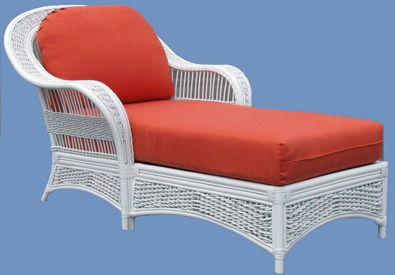 Spice Islands Spice Islands Regatta Chaise Lounge White Lounge Chair - Rattan Imports