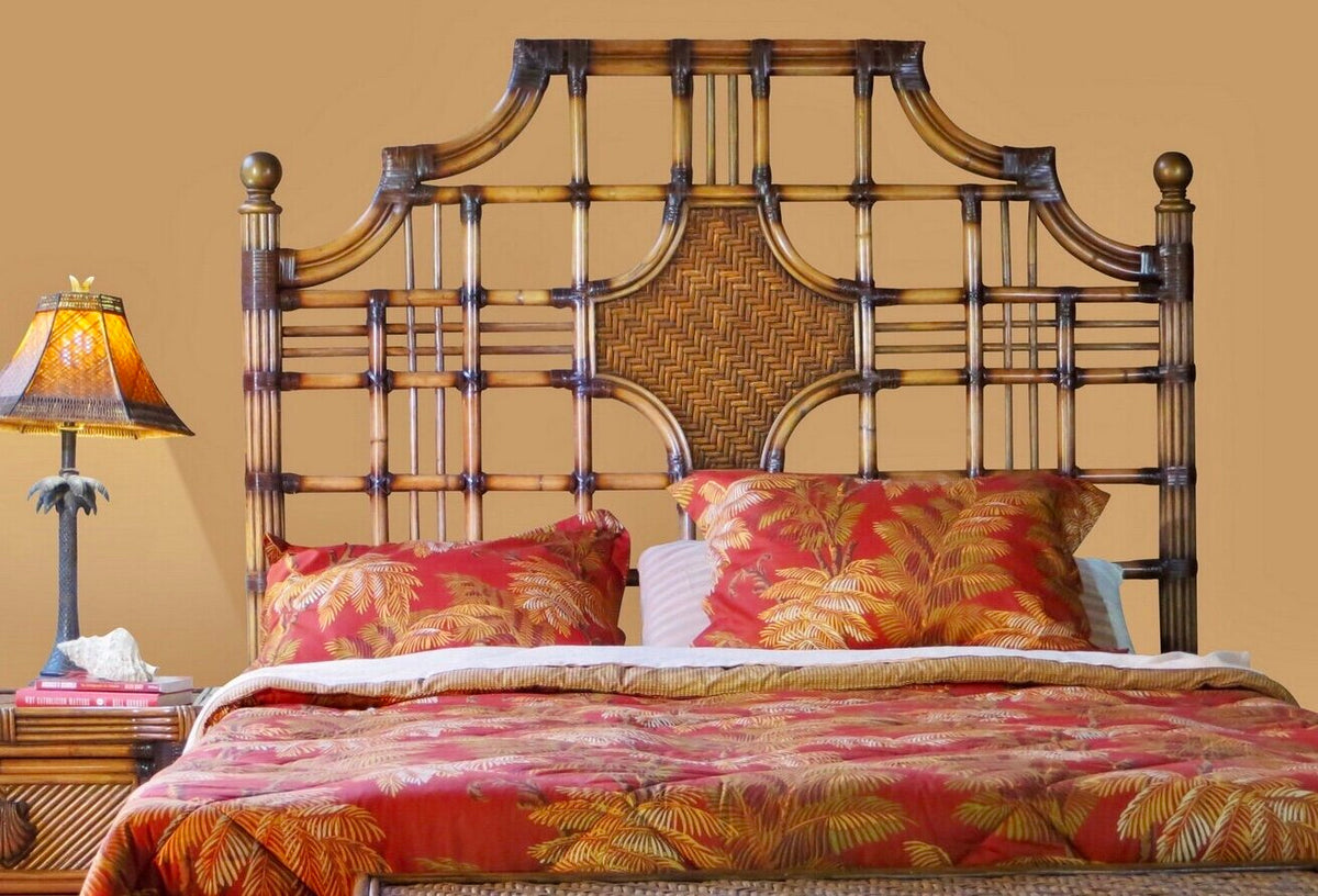 Spice Islands Royal Palm Queen Headboard Antique Brownwash
