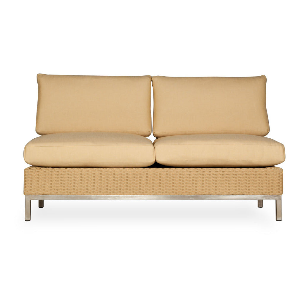 Lloyd Flanders Lloyd Flanders Elements Armless Settee With Loom Arms & Back & Back Settee - Rattan Imports