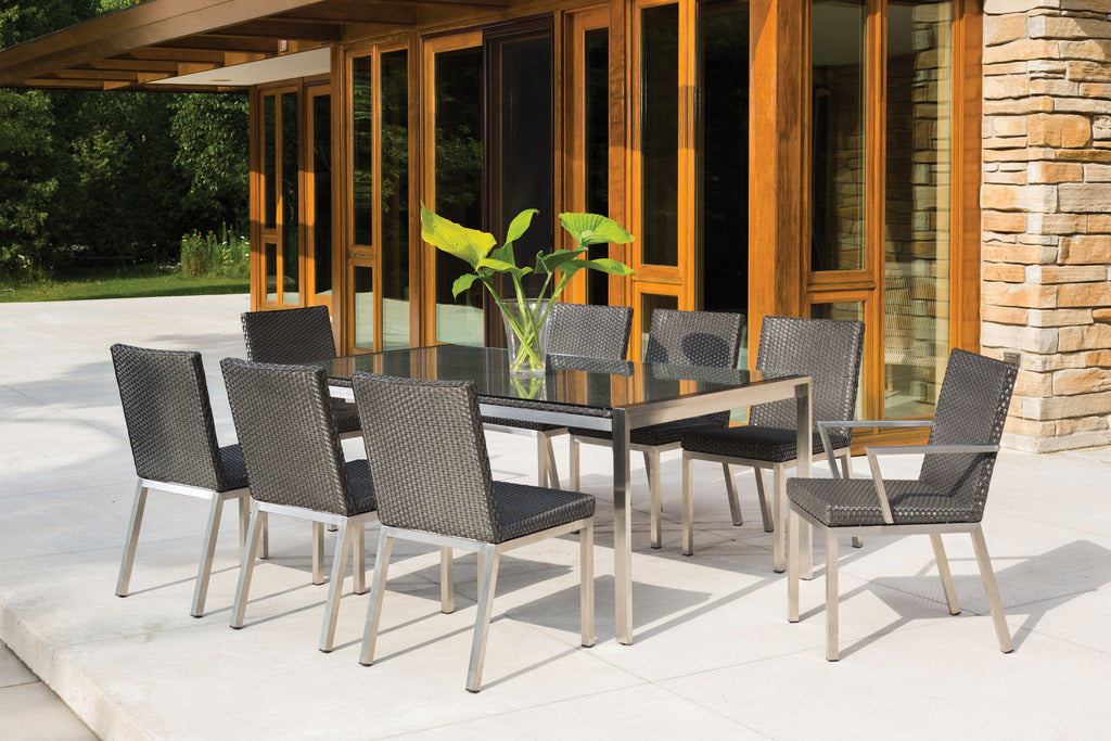 Lloyd Flanders Lloyd Flanders Elements 72&quot; Rectangular Dining Table W/Lay On Glass Dining Table - Rattan Imports