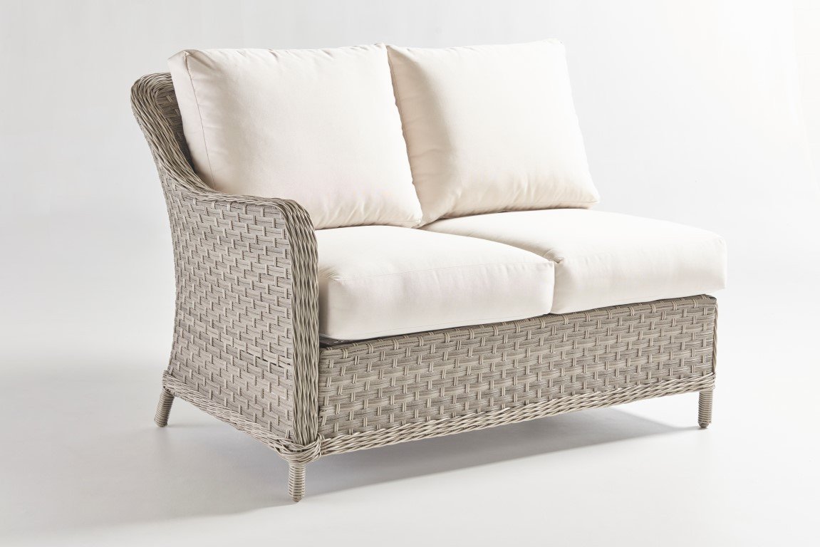 South Sea Rattan South Sea Rattan Mayfair One Arm Loveseat Left-Side Facing Sectional Sectional Piece - Rattan Imports