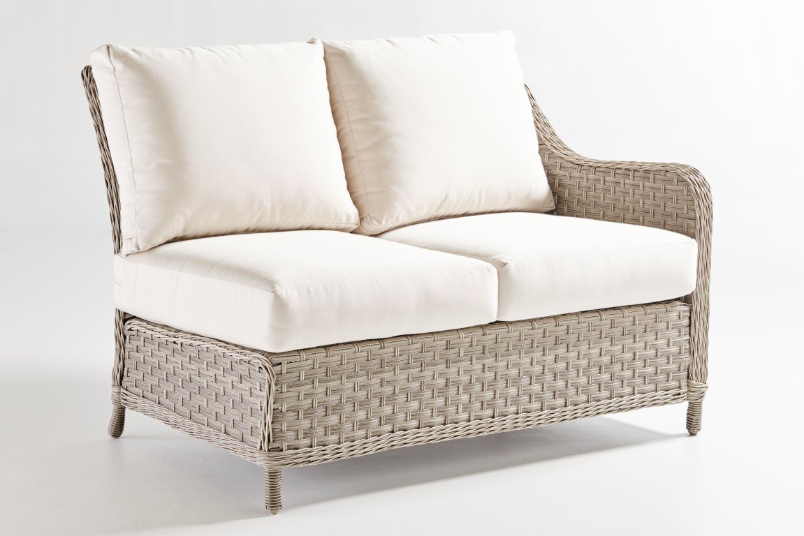 South Sea Rattan South Sea Rattan Mayfair One Arm Loveseat Right-Side Facing Sectional Sectional Piece - Rattan Imports