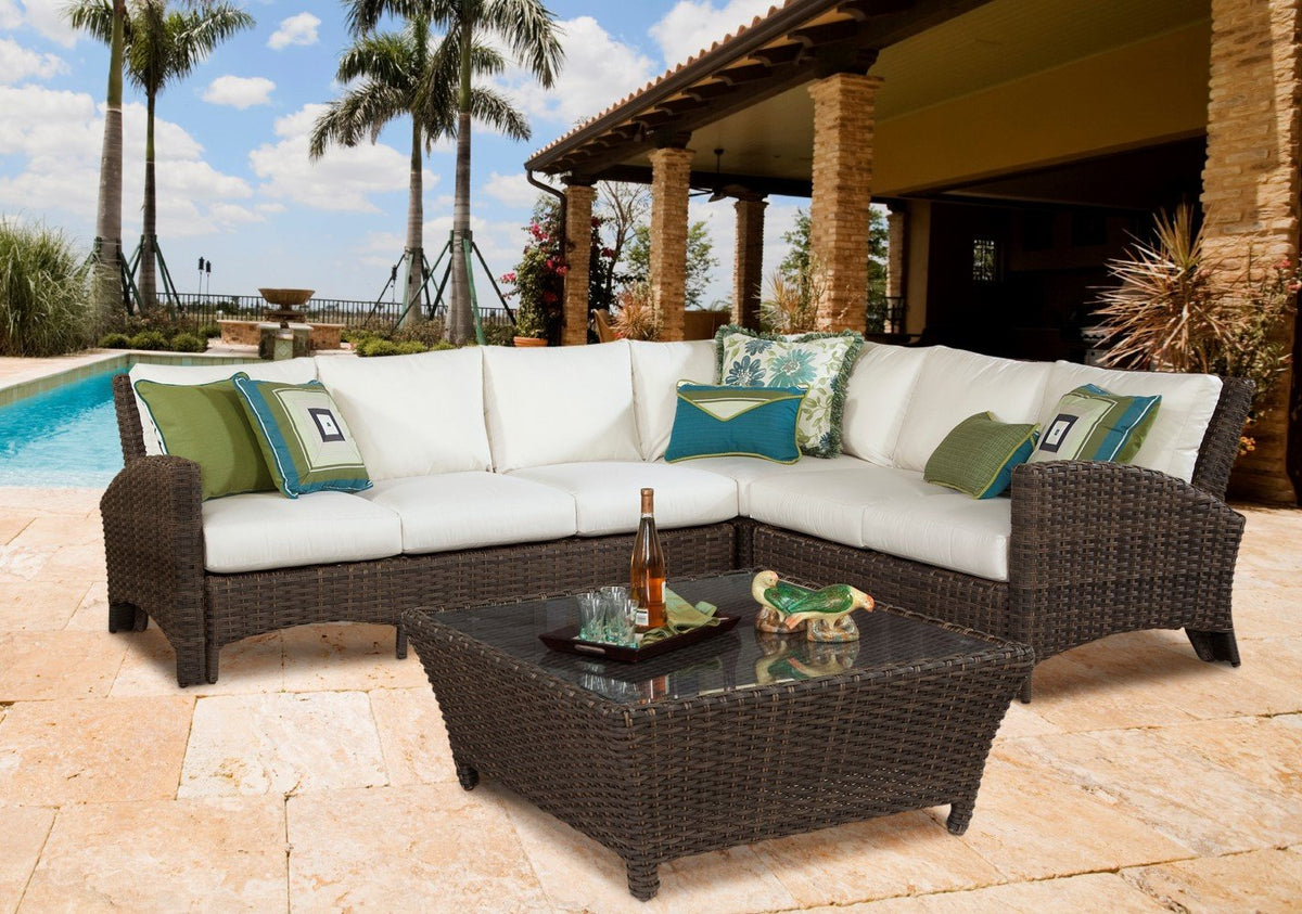 South Sea Rattan South Sea Rattan Panama One Arm Loveseat Left-Side Facing Sectional Sectional Piece - Rattan Imports