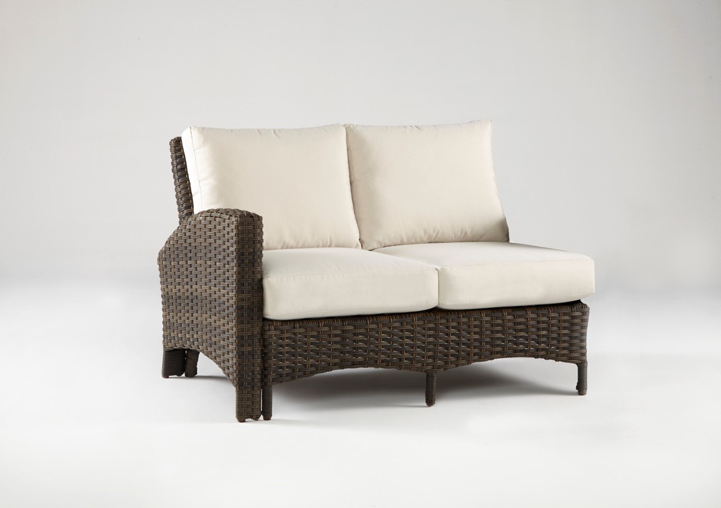 South Sea Rattan South Sea Rattan Panama One Arm Loveseat Left-Side Facing Sectional Sectional Piece - Rattan Imports