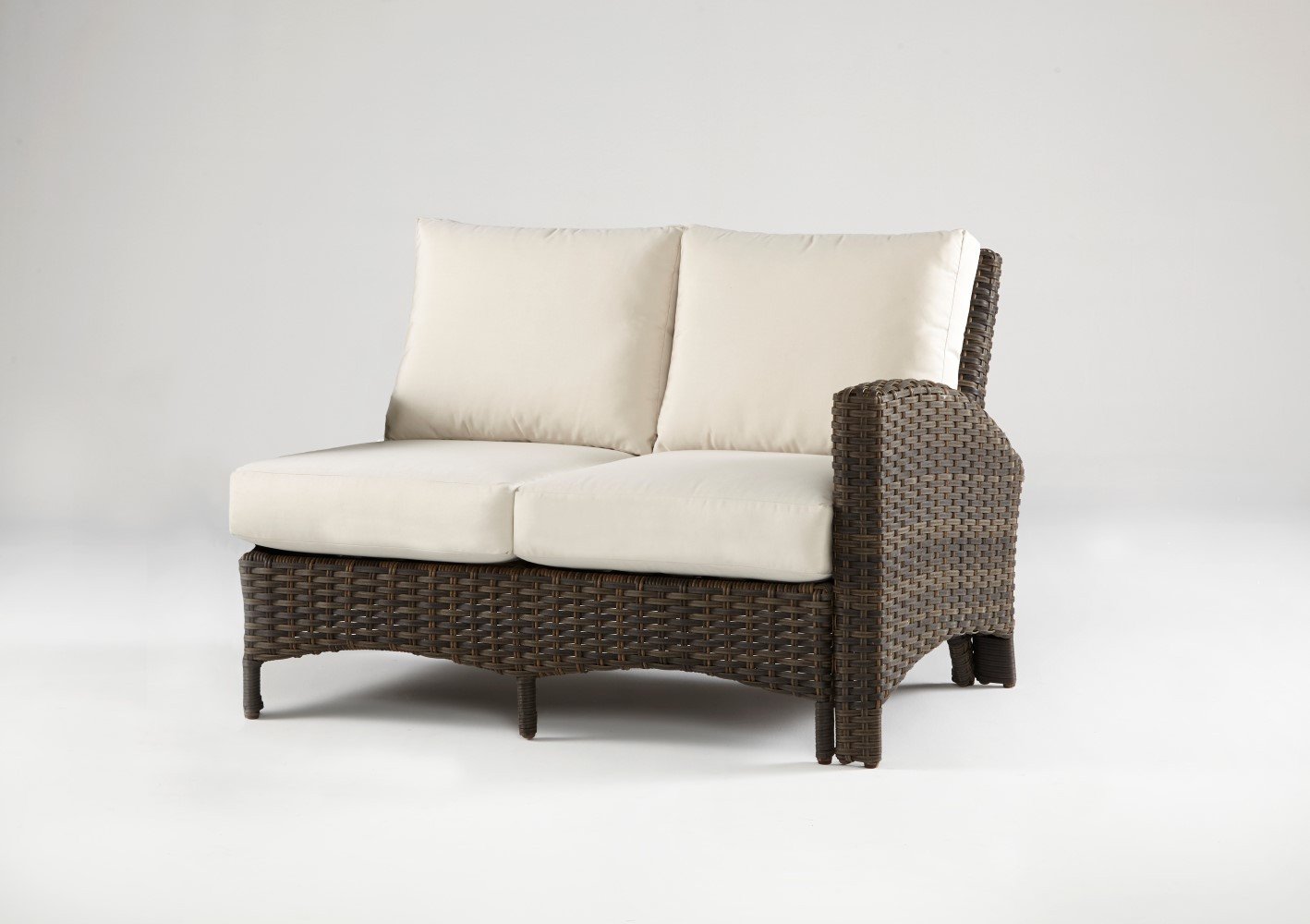 South Sea Rattan South Sea Rattan Panama One Arm Loveseat Right-Side Facing Sectional Sectional Piece - Rattan Imports