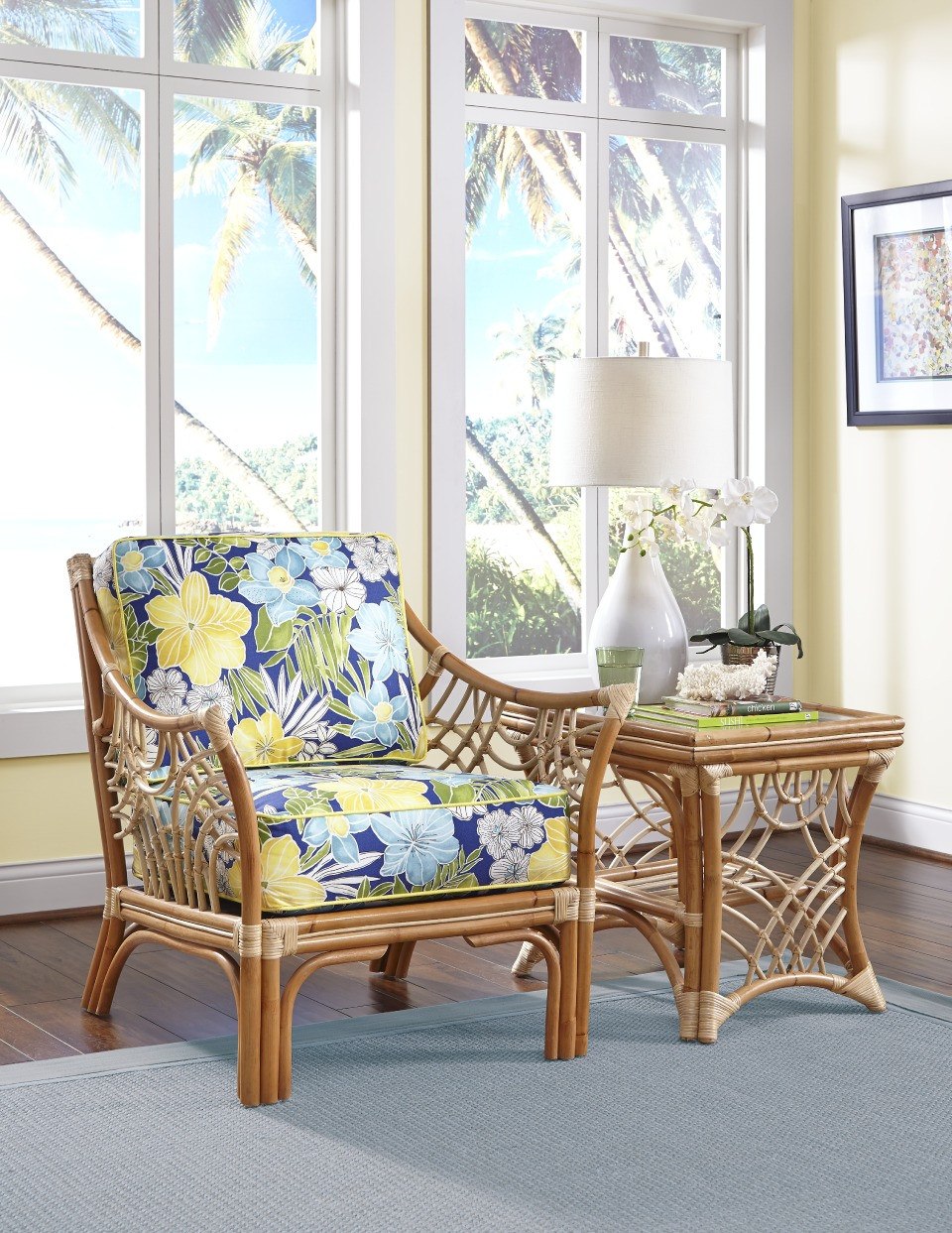 Spice Islands Bali Wicker End Table Dark Brown - Rattan Imports