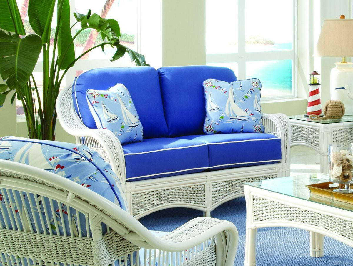 Spice Islands Spice Islands Regatta Loveseat White Loveseat - Rattan Imports