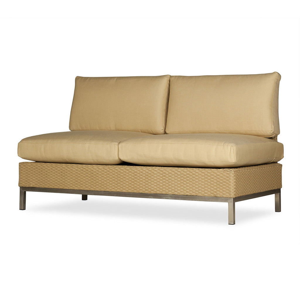 Lloyd Flanders Lloyd Flanders Elements Armless Settee With Loom Arms & Back & Back Settee - Rattan Imports