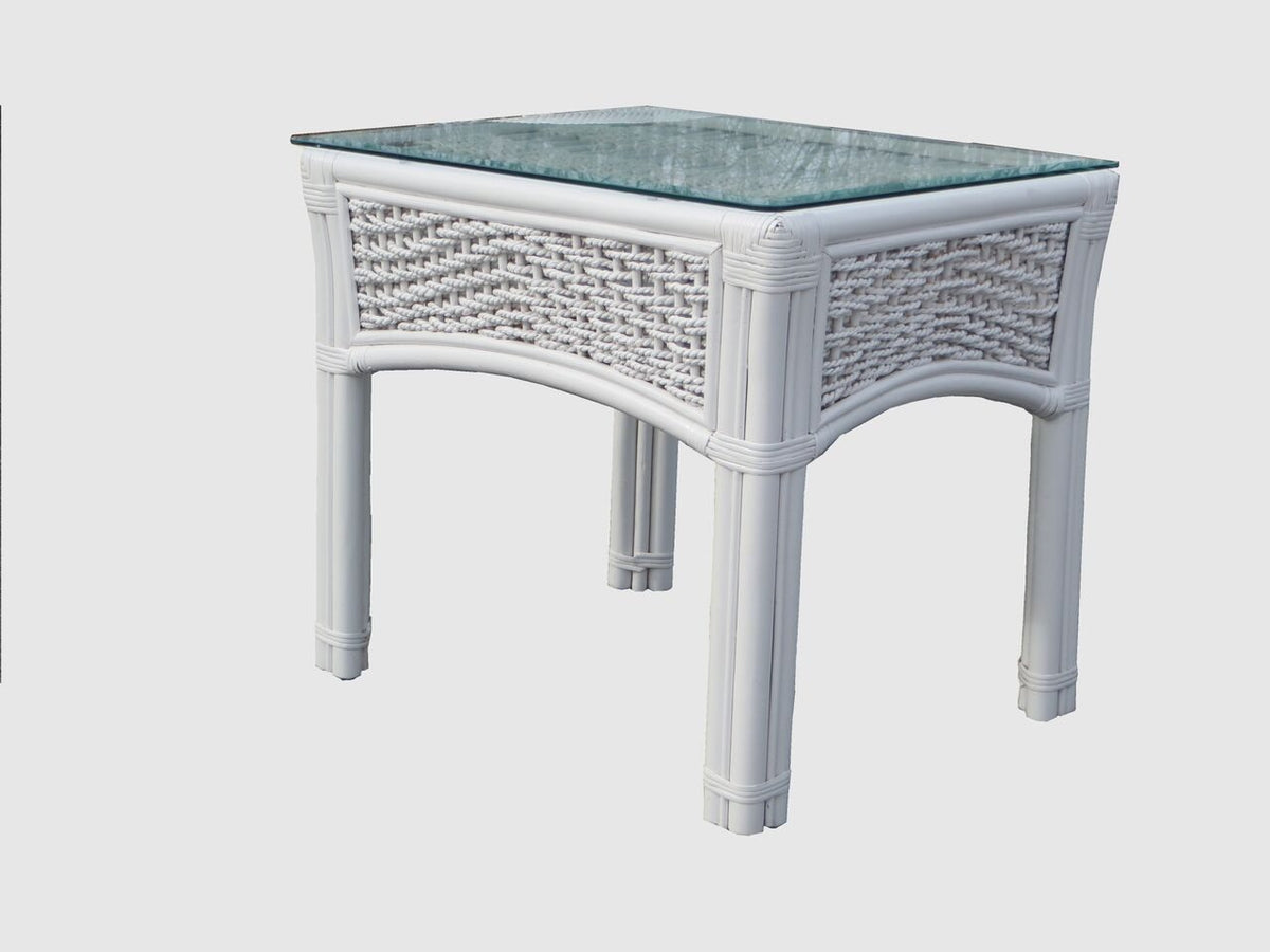 Spice Islands Spice Islands Regatta End Table White End Table - Rattan Imports