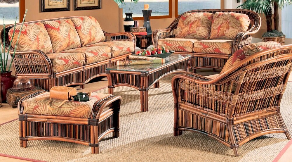 Spice Islands Congo in Mocha 6 Piece Wicker Conversation Set