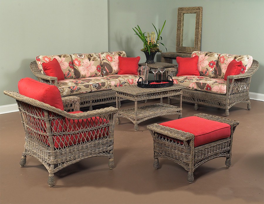 Designer Wicker &amp; Rattan By Tribor Designer Wicker by Tribor Bar Harbor Sofa Sofa - Rattan Imports