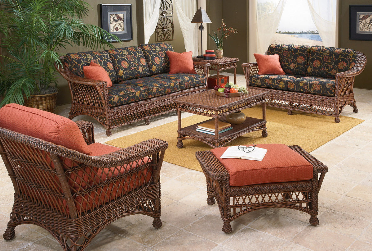 Designer Wicker &amp; Rattan By Tribor Designer Wicker by Tribor Bar Harbor Sofa Sofa - Rattan Imports