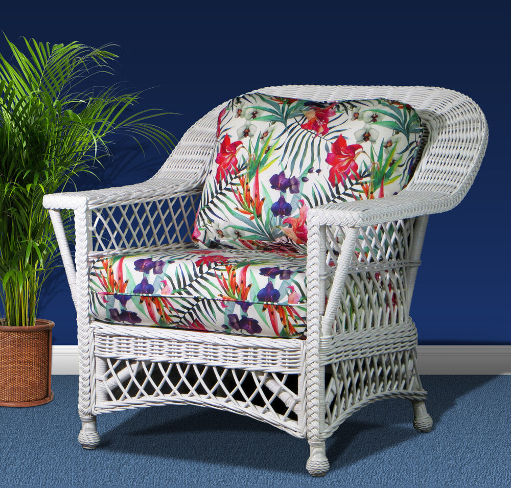 Spice Islands Bar Harbor Arm Chair In White by Spice Islands - Rattan Imports