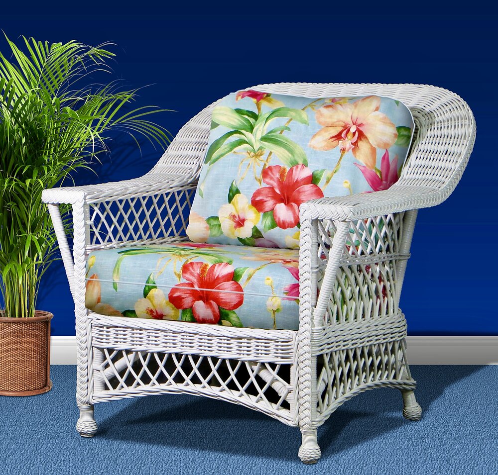 Spice Islands Bar Harbor Arm Chair In White by Spice Islands - Rattan Imports