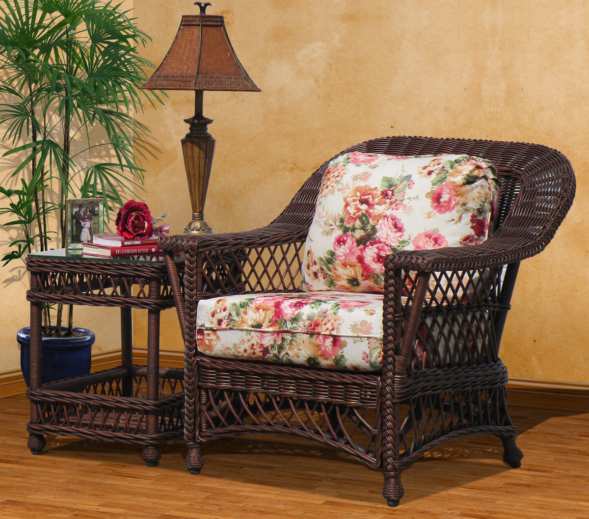 Spice Islands Bar Harbor Arm Chair Brownwash