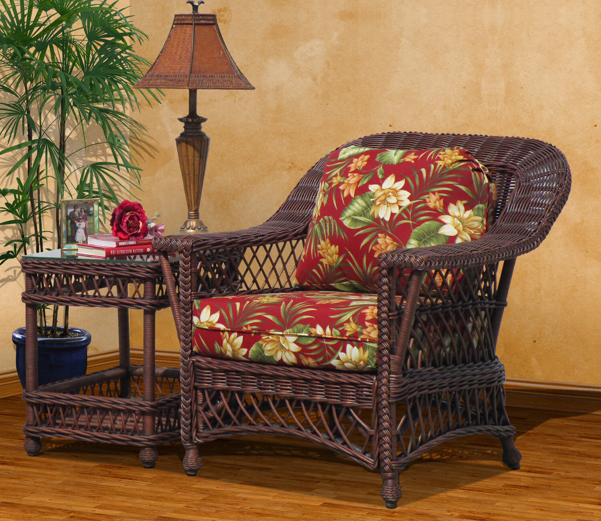 Spice Islands Bar Harbor Arm Chair Brownwash