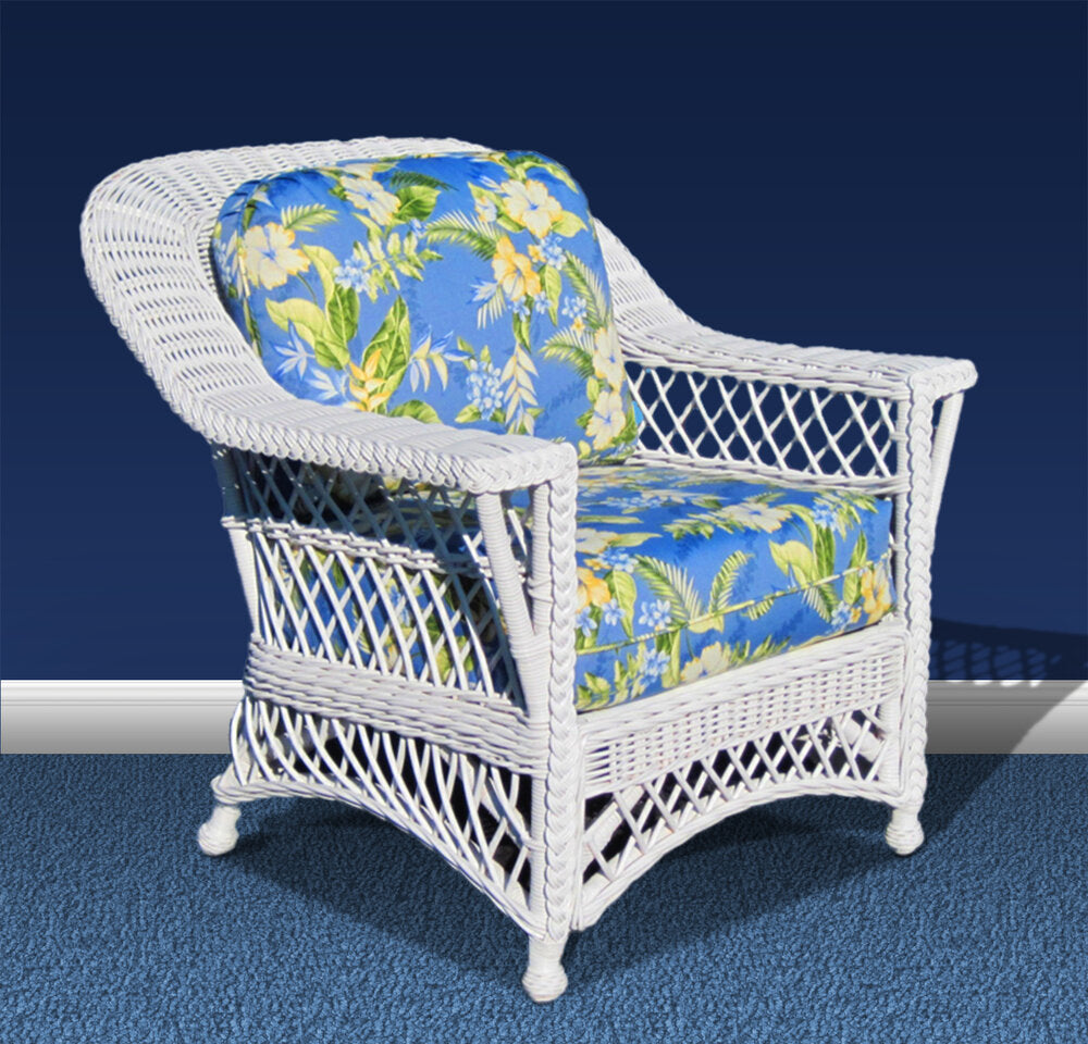 Spice Islands Bar Harbor Arm Chair In White by Spice Islands - Rattan Imports