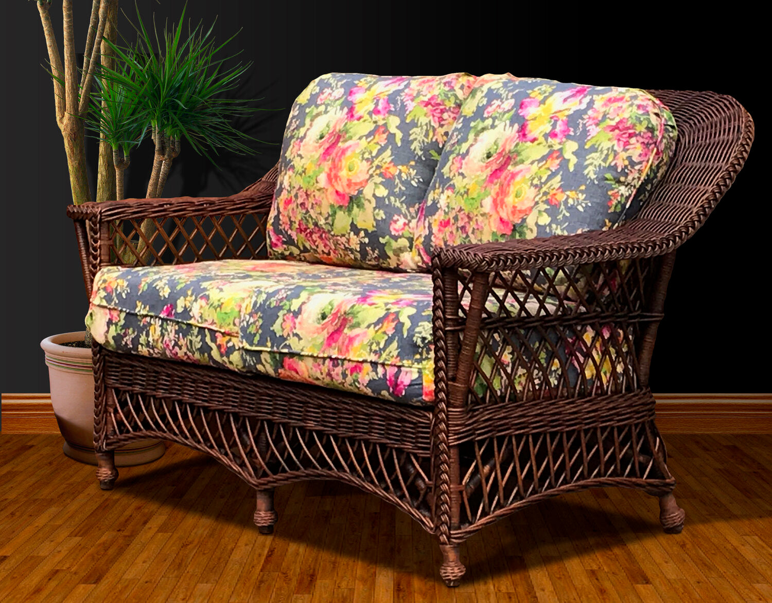 Wicker loveseat cushions clearance discount