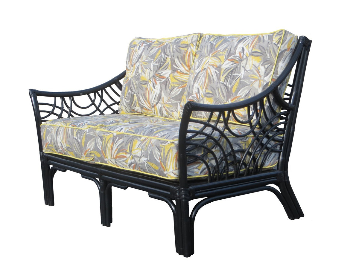 Spice Islands Bali Wicker Sofa Brownwash &amp; Black - Rattan Imports
