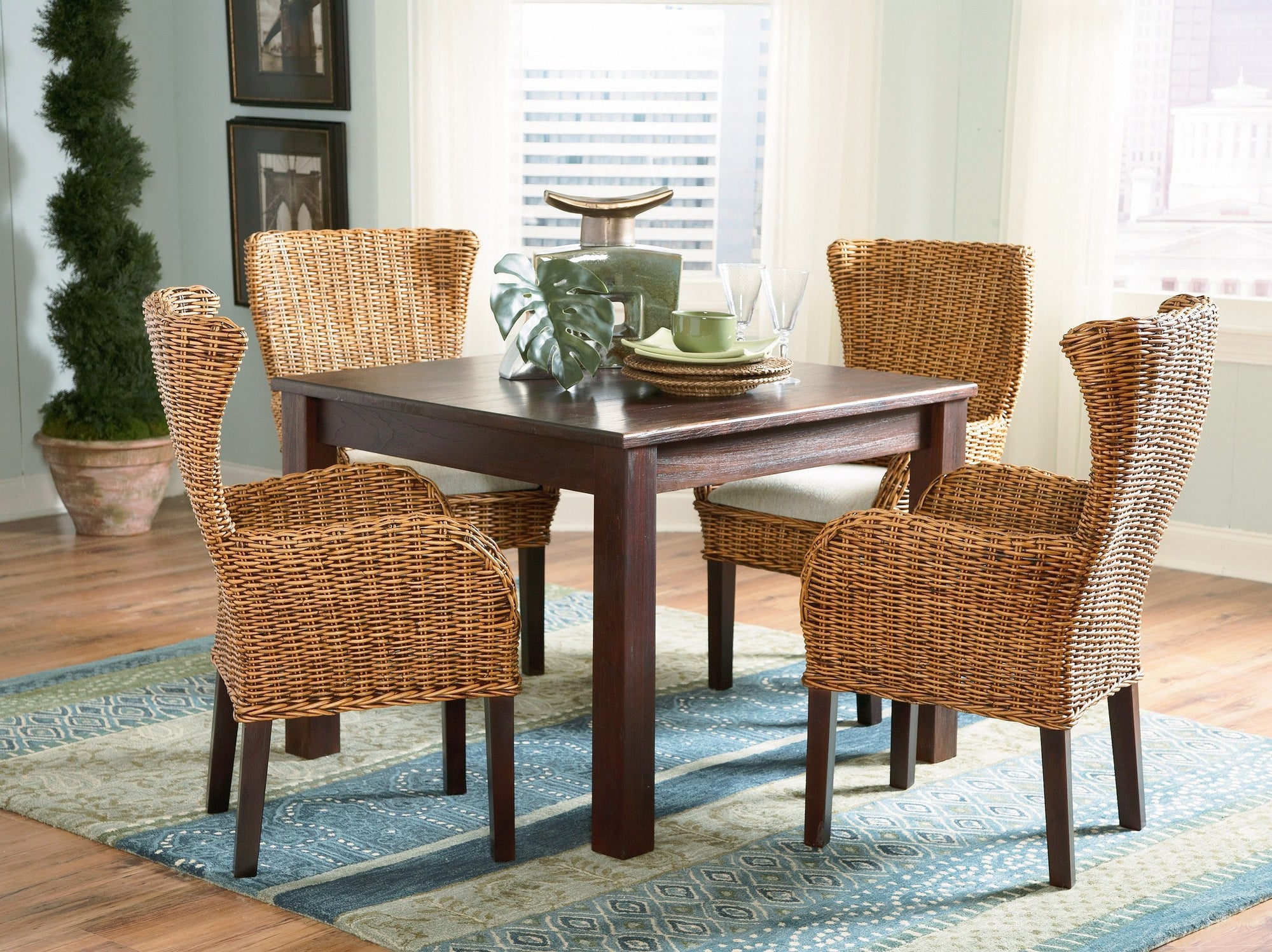Designer Wicker & Rattan By Tribor Clarissa Porch Dining Arm Chair Chair - Rattan Imports